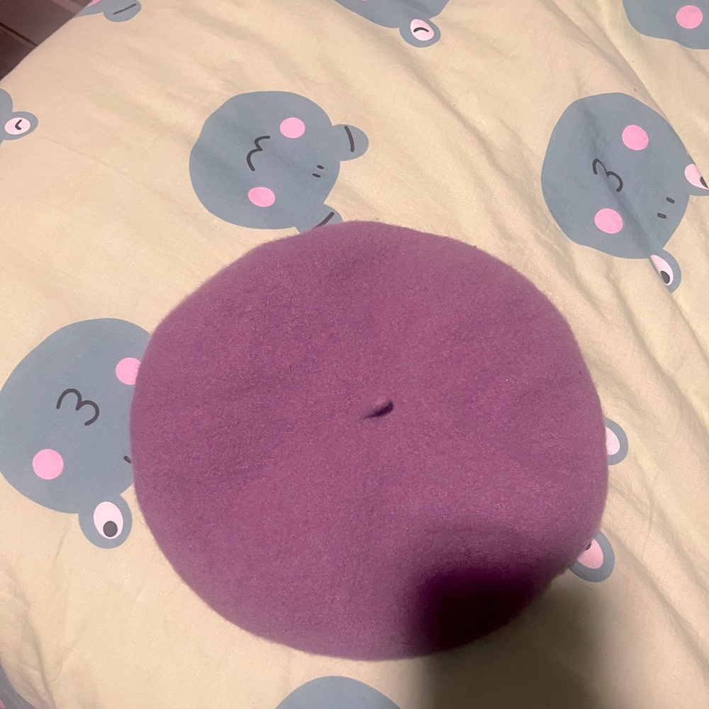 Purple wool beret, custom designed for me!